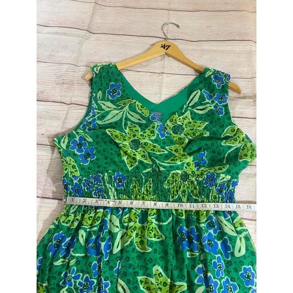 Vintage Rabbit Rabbit Rabbit Women's Green Chiffon Maxi Dress - 14 - Picture 11 of 12